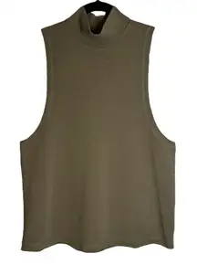 Alo Yoga Sport Move Tank Deep Sleeveless Mock Neck Muted Tan/Green Size‎ XS