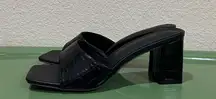 Black Heeled Mules