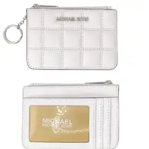 Michael Kors White Card Holder with Key Ring