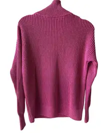 Faherty Women's Mariner ‎ Organic Cotton Half Zip Pullover Sweater Pink Knit XS