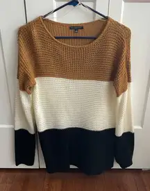 Staccato Tri-Tone Sweater - Tan, Cream, and Black