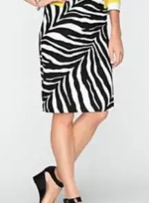 Talbots Zebra Print Pencil Skirt Size 10P