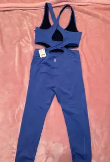 Free People FP Movement Women's XS Back It Up Bodysuit Blue