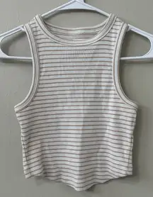 Aerie Striped Ribbed Cropped Tank Top Sz XS