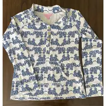 Lilly Pulitzer SMALL Captain Popover White Pack Your Trunk Elephant Sweatshirt