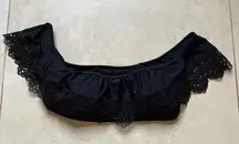 Hollister  Black Off the Shoulder Crotchet Strapless Bikini Top Size L