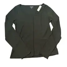 J. Crew Women’s Tissue Crepe Long-sleeve Scoop neck T-shirt Size XL NWT #CF435