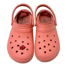 Crocs Lined Clogs Classic Coral Unisex Slip-On Charm Faux Fur Women’s Size 10