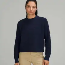 Lululemon Texture Play Crew Night Sea Blue Sweater
