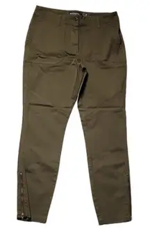 NWOT Army Olive‎ Green Denim Pants Ankle Zipper Grunge Minimalist Utility - 28