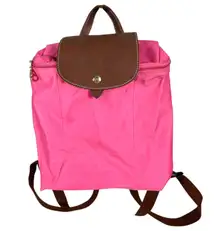 Longchamp Paris La Pliage Sac A Dos Modele Depose Candy Pink Nylon Backpack