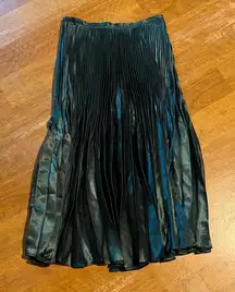 Vince Dark Green A-Line Pleated Skirt