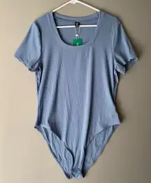 Shein Curve sz 2XL blue short‎ sleeve bodysuit NWT