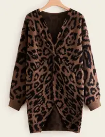 Leopard Twist Front Sweater 