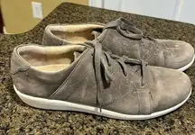 Vionic Lindsey Nubuck Gray Lace Up Sneakers Sz 11 Weather Resistant