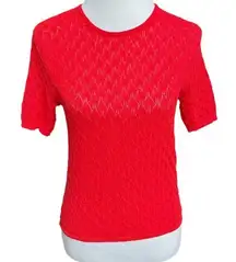 ZARA  Short Sleeve Lightweight Sweater Red Size Medium