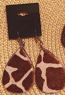 Drop Style Dangle Cow Earrings Light Weight