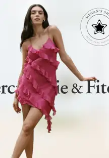 Abercrombie and Fitch All-Over Ruffle Mini Dress Pink Women's Size S/P