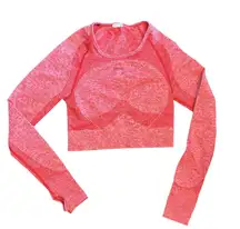 Gymshark flex long sleeve crop top in coral pink