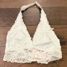 New With tags PINK Light Blue Lace Halter Bralette Sz M