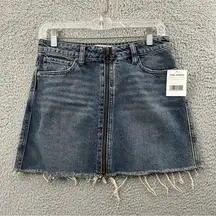 We The Free People Zip It Up Mini Skirt Denim Jean Y2K Casual Festival Preppy 25