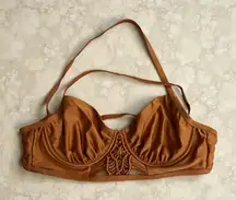 SWIMSUITS FOR ALL Copper Bronze Bikini Woven Top Size 18