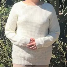 Ambiance Women's Off-White Crew Neck Sweater