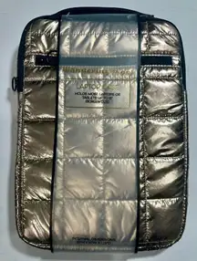 NWT WANDERING MOON padded puffer laptop case - gold.