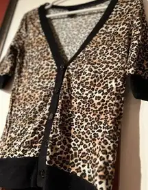 Animal Print Button Top