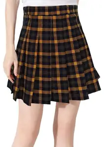 Plaid Mini Pleated Skirt