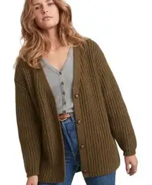 Marine Layer Ramona Oversized Military Olive Heather Cardigan Sweater XS