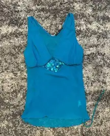 Y2k Blue Cami Sequined Top