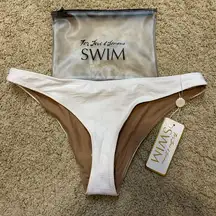 🆕 For Love & Lemons swim cream bikini bottom size L‎ BIN N