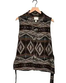 Hinge Tribal Print Wool Sweater Vest Size XS