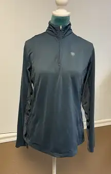 Ariat TEK Heat Series 1/4 Zip Pullover Women’s M – Blue Baselayer Top Equestrian