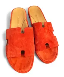 EA ETIENNE AIGNER, Red Leather Slip-on Sandals Size 8