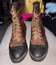 Men's Unbranded Leather Boots Brown and Black
