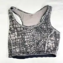 Yummie Venus Black Grey Printed Racerback Sports Bra Women's Size Small S