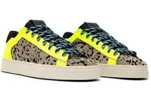 P448 Jack Fluo Neon Leopard Low Top Lace Up Sneakers Shoes EU 42