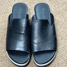 Matisse Elsie Black and White Platform Slides Women's Size 8