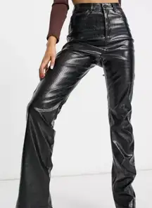 ASOS Missguided faux croc pant in black