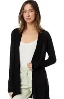 Joan Vass Black Open Front Cardigan