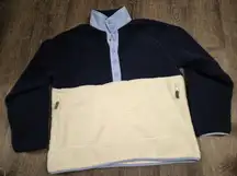 Southern Marsh Navy Oatmeal Beckett Snap Fleece Pullover Women's Large