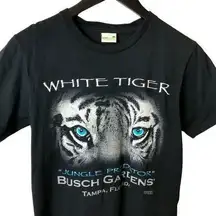 2008 Vintage Anvil Organic White Tiger Jungle Predator T Shirt  00s Tampa