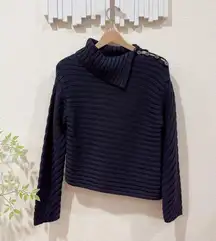 ASTR Melita Wool Folded Collar Ribbed Sweater One Size NWT Cozy Winter Essential