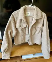 Abercrombie Tan Fuzzy Jacket