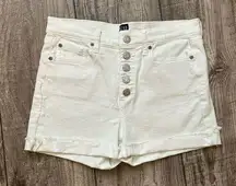 Gap White button up reworked shorts -