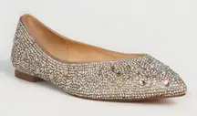 Betsy Johnson Jude Rhinestone Size‎ 7 Pointed Toe Wedding Ballet Flat Bridal