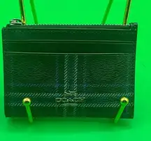 A Really sweet NWOT Mini Thin skinny Plaid Leather Coach Zip Mini ID Wallet