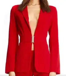 I.AM.GIA Bold Red Mariah Blazer size Small Silver Tone Buckle
